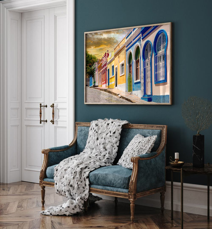 COLORFUL SUNSET STREET , BEACH PAINTINGS
