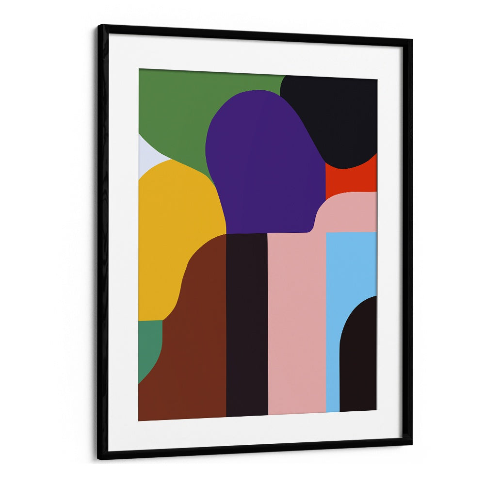 Colour Moods Abstract Paintings Abstract Art Prints in Black Frame With Mount