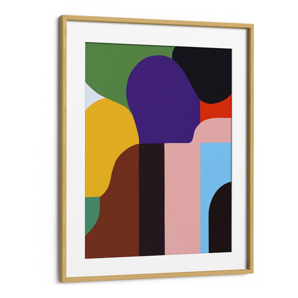 Colour Moods Abstract Paintings Abstract Art Prints in Oak Wood Frame With Mount