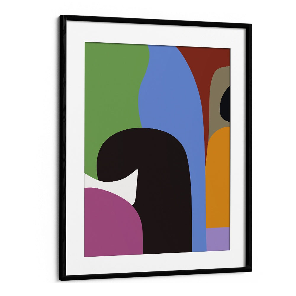 Colour Moods I Abstract Paintings Abstract Art Prints in Black Frame With Mount