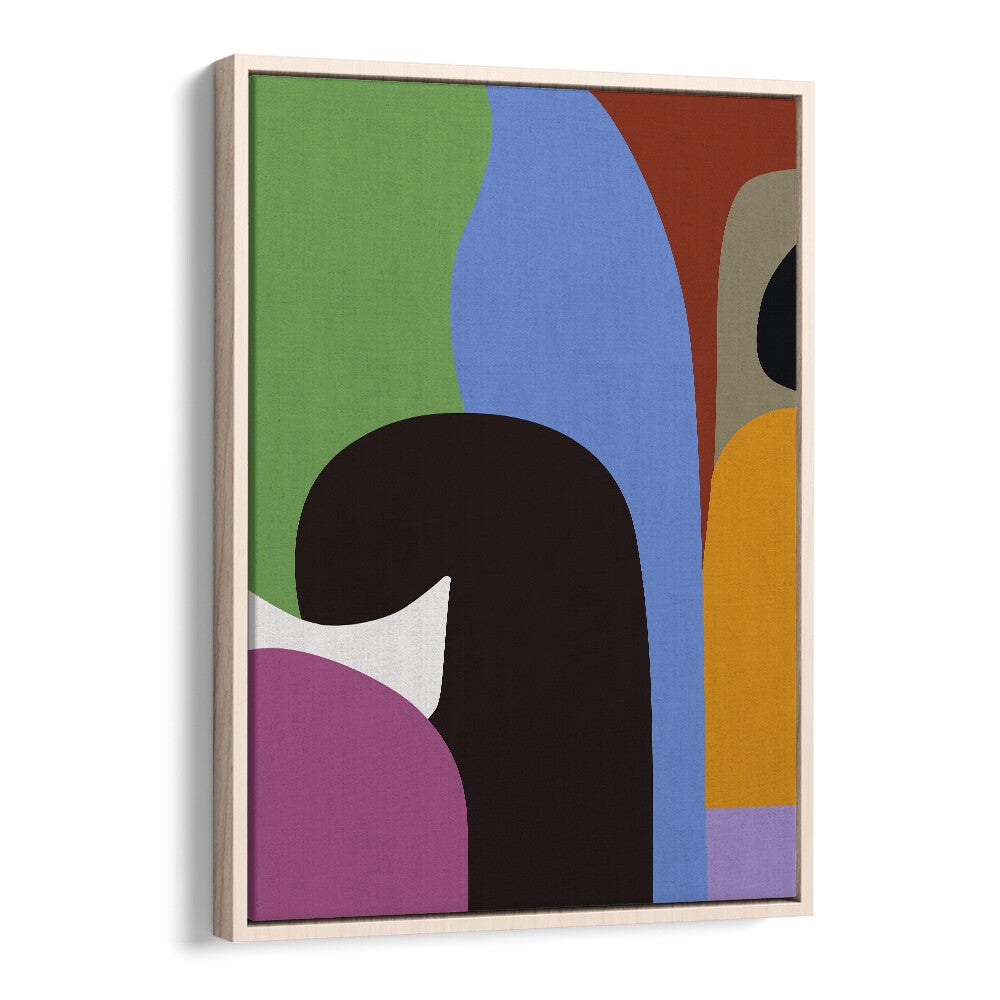 Colour Moods I Abstract Paintings Abstract Art Prints in Oak Wood Floater Frame