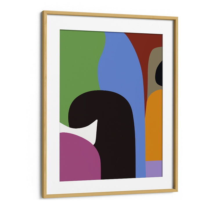 Colour Moods I Abstract Paintings Abstract Art Prints in Oak Wood Frame With Mount