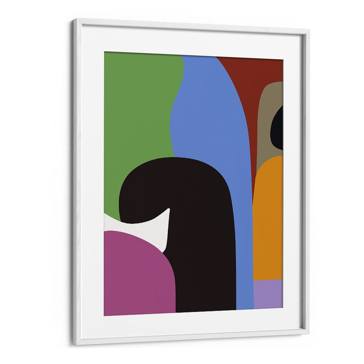 Colour Moods I Abstract Paintings Abstract Art Prints in White Frame With Mount