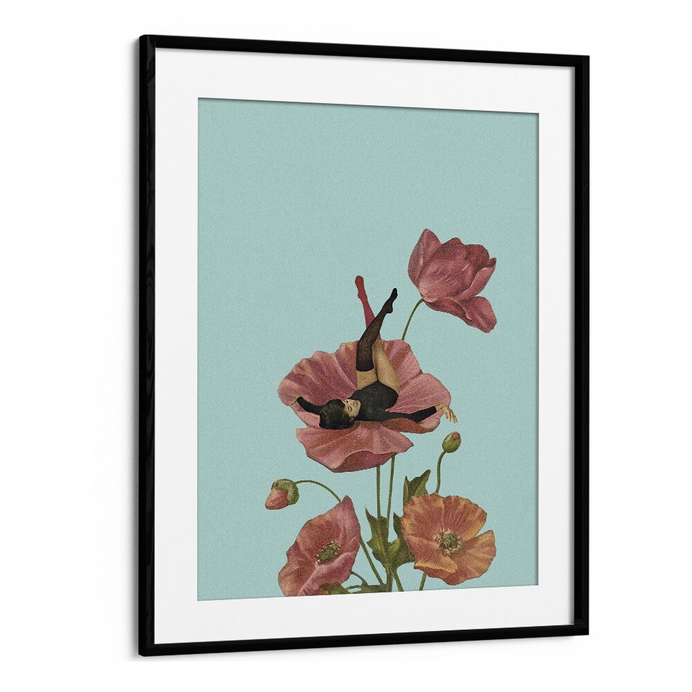 Colourful Dreamer by Maarten Leon Women Illustrations paintings in Black Frame With Mount