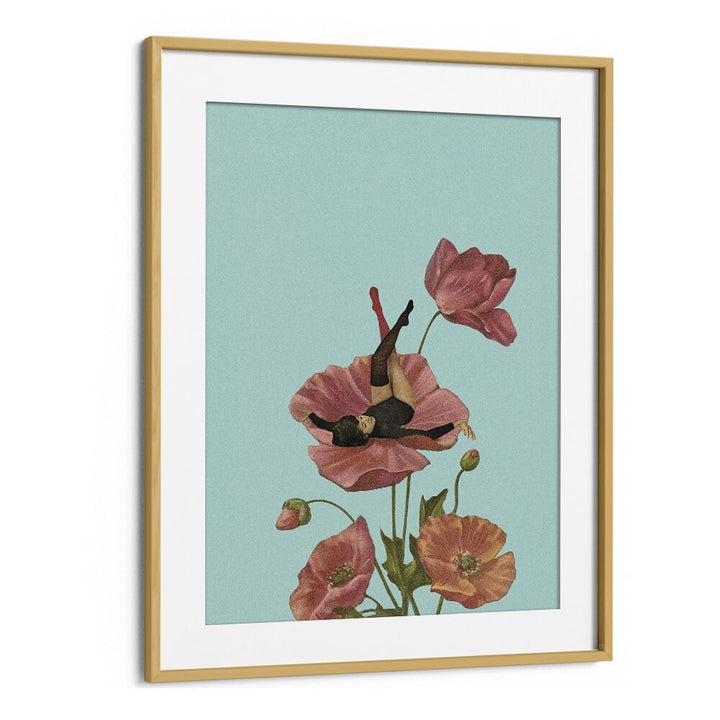 Colourful Dreamer by Maarten Leon Women Illustrations paintings in Oak Wood Frame With Mount