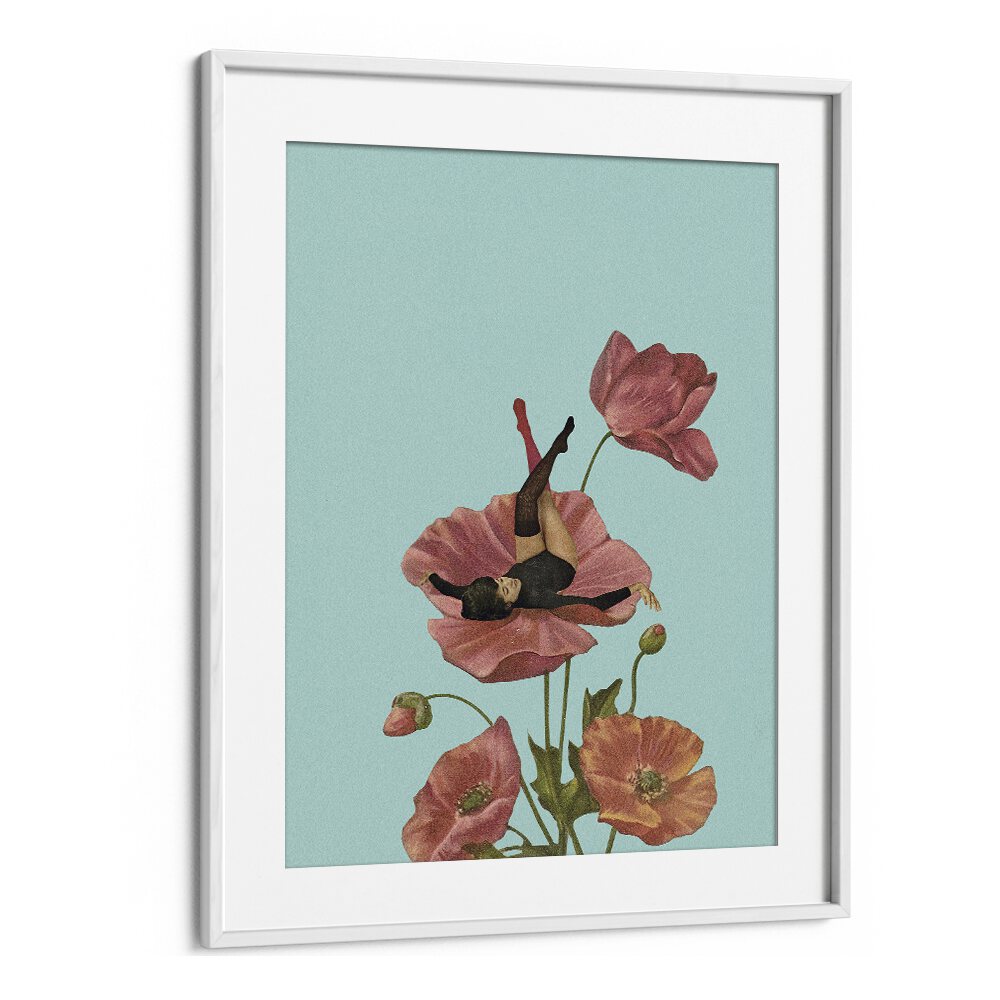 Colourful Dreamer by Maarten Leon Women Illustrations paintings in White Frame With Mount