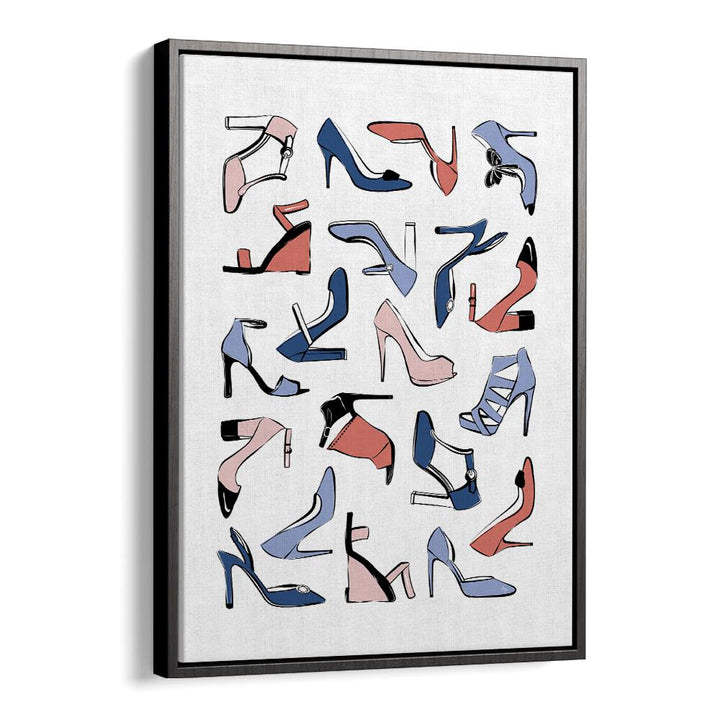 Colourful Heels by Martina Fashion Paintings Fashion Posters in Black Floater Frame