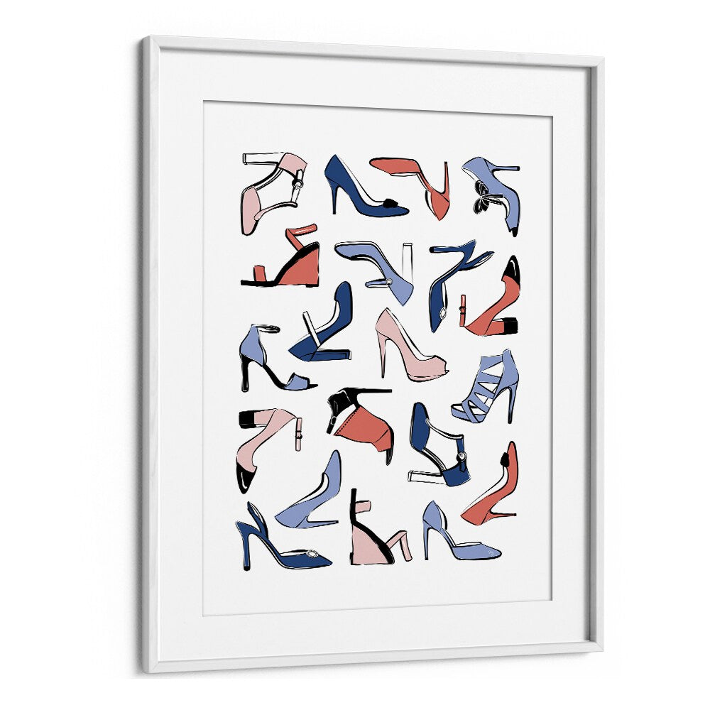 Colourful Heels by Martina Fashion Paintings Fashion Posters in White Frame With Mount