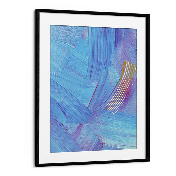 Colourful Strokes by Uplus Me Studio Abstract Art Abstract Paintings in Black Frame With Mount