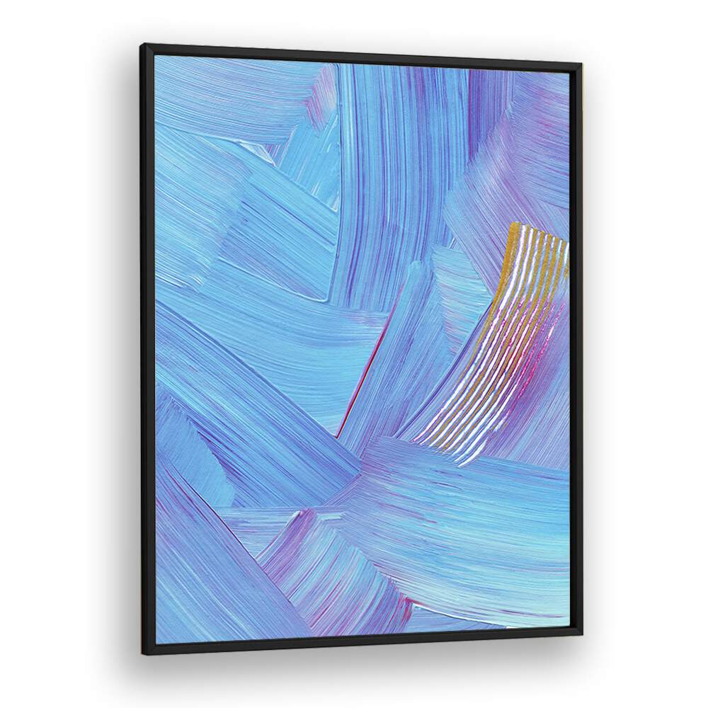 Colourful Strokes by Uplus Me Studio Abstract Art Abstract Paintings in Black Plain Frame