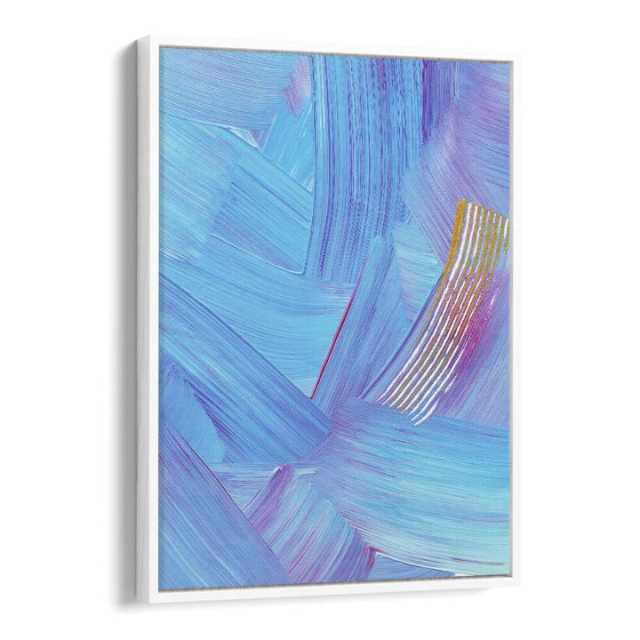 Colourful Strokes by Uplus Me Studio Abstract Art Abstract Paintings in White Floater Frame