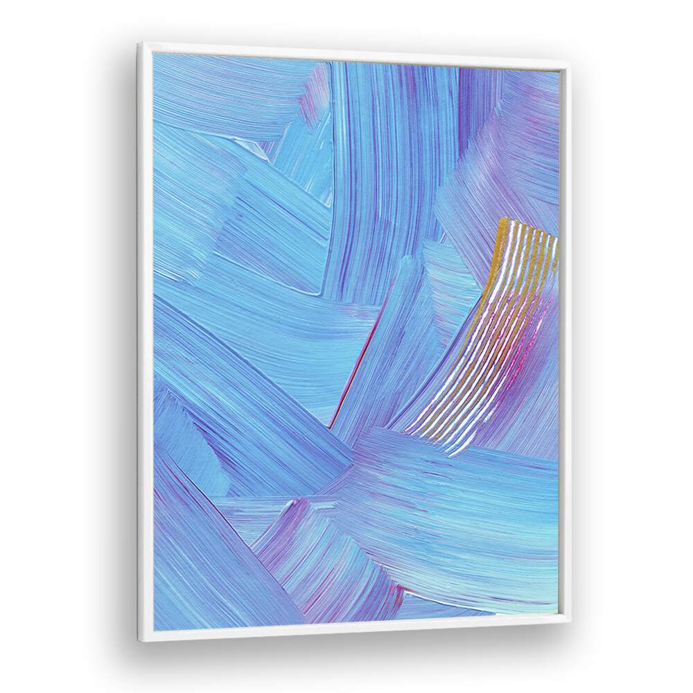 Colourful Strokes by Uplus Me Studio Abstract Art Abstract Paintings in White Plain Frame