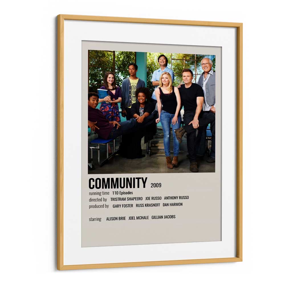 Community 2009 Movie Posters in Oak Wood Frame With Mount