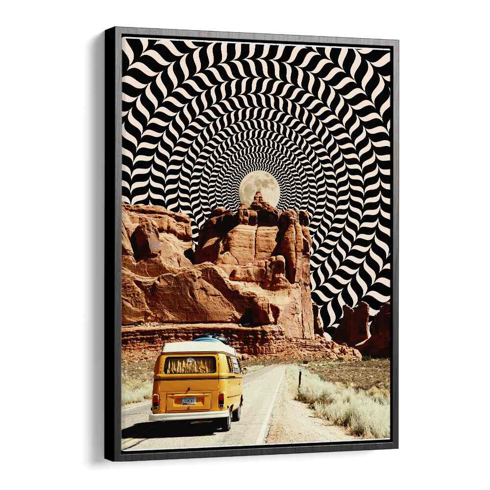 Commute The Real Surreal Paintings Surreal Art Prints in Black Floater Frame