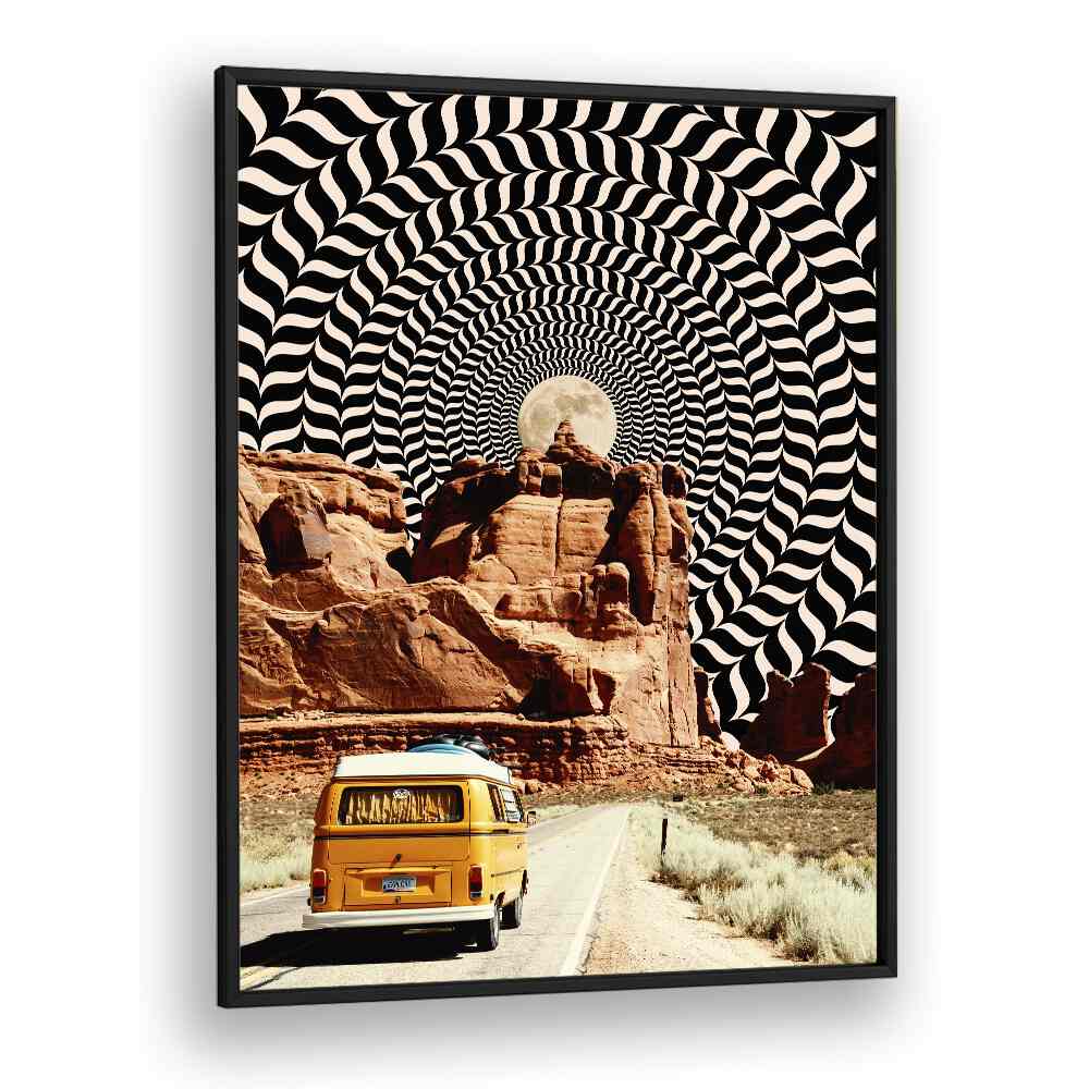 Commute The Real Surreal Paintings Surreal Art Prints in Black Plain Frame