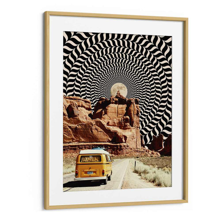 Commute The Real Surreal Paintings Surreal Art Prints in Oak Wood Frame With Mount