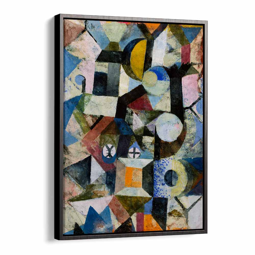 Composition With The Yellow Half-moon And The Y 1918 I Vintage Paintings in Black Floater Frame