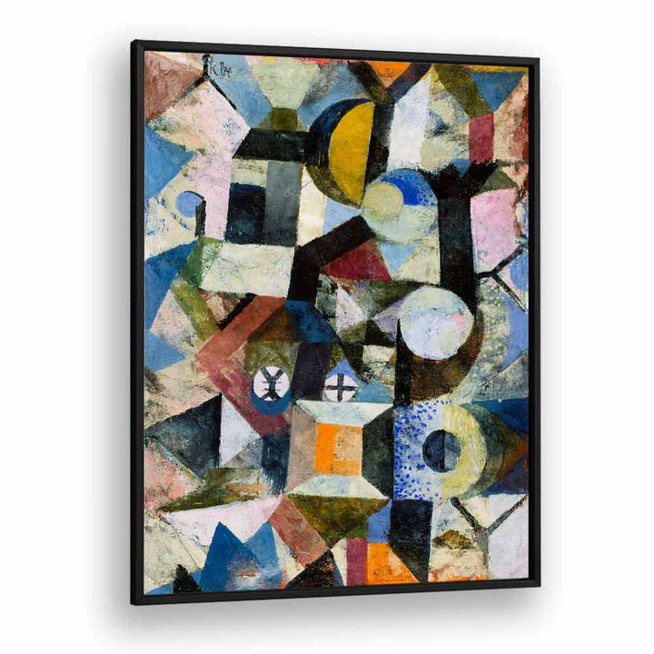 Composition With The Yellow Half-moon And The Y 1918 I Vintage Paintings in Black Plain Frame