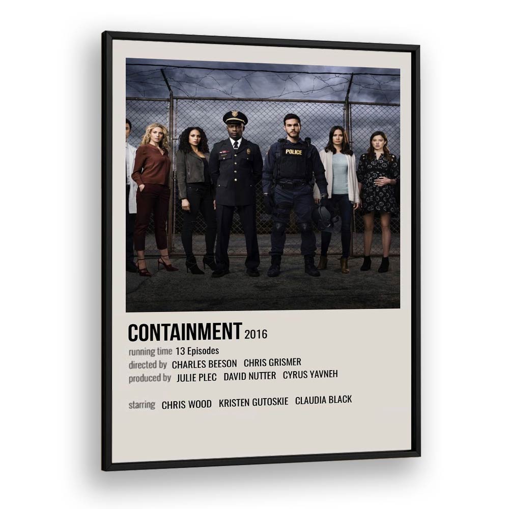 Containment 2016 Movie Posters in Black Plain Frame