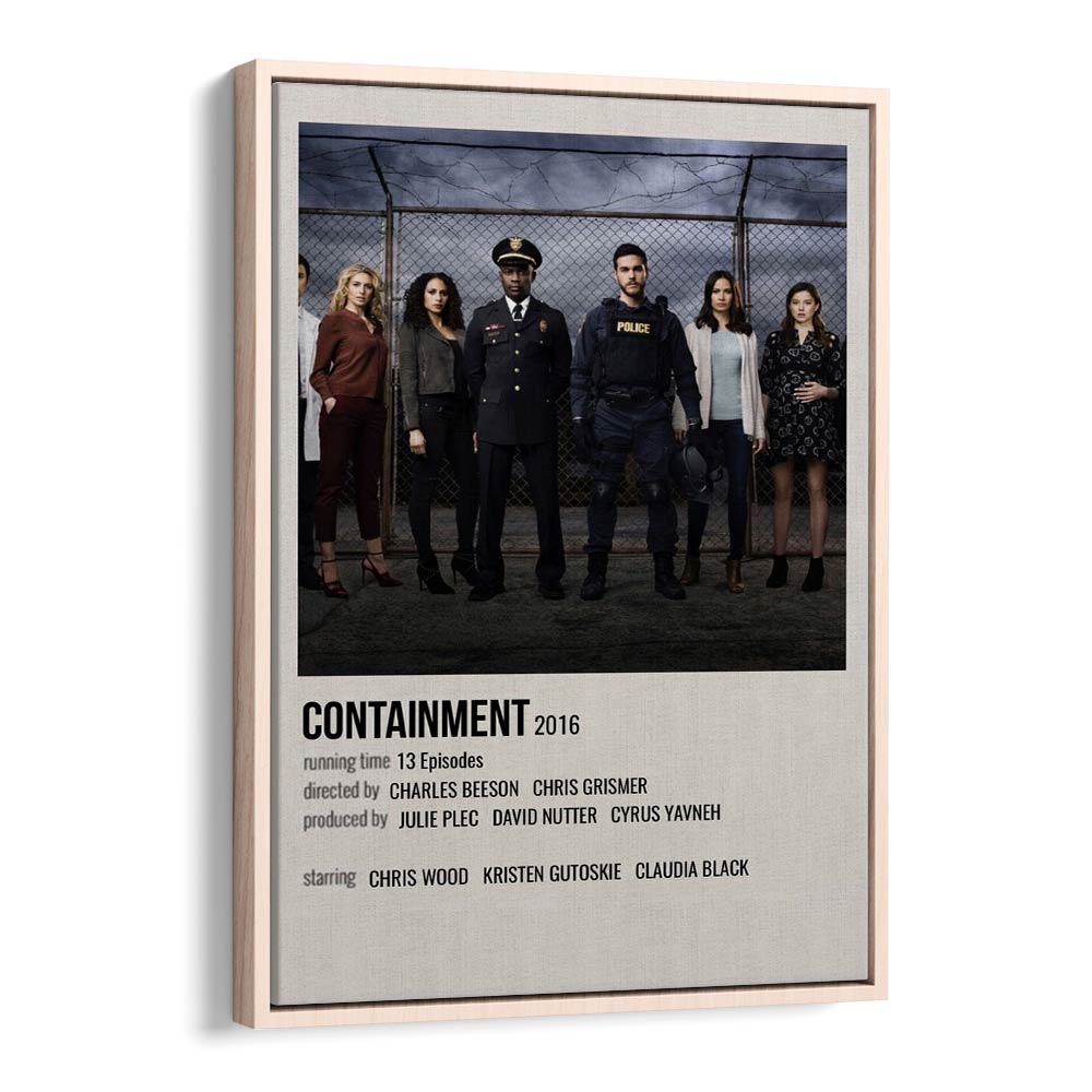 Containment 2016 Movie Posters in Oak Wood Floater Frame