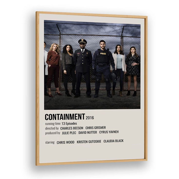 Containment 2016 Movie Posters in Oak Wood Plain Frame