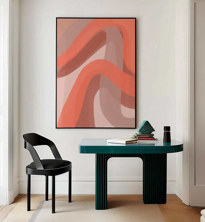 Coral III by yopie studio abstract art paintings Artwork I placed on a wall