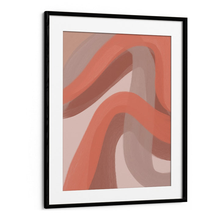 Coral III by yopie studio abstract art paintings in Black Frame With Mount