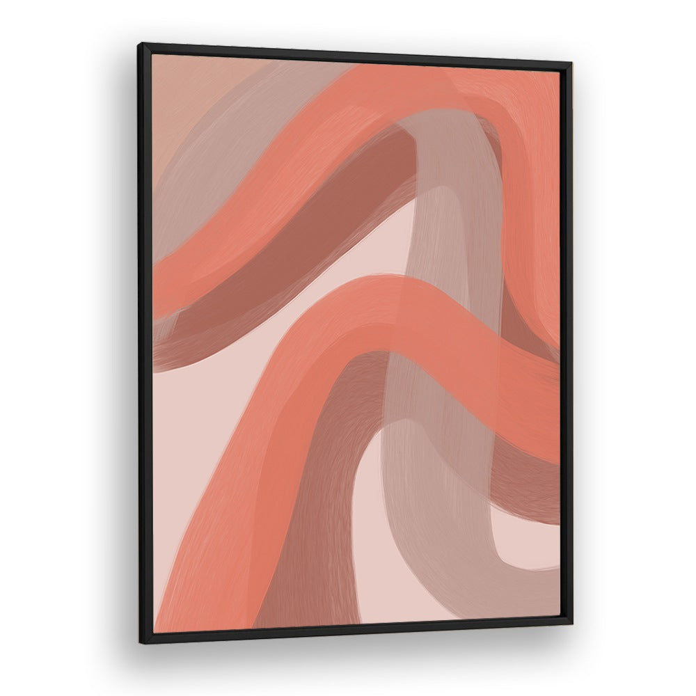 Coral III by yopie studio abstract art paintings in Black Plain Frame