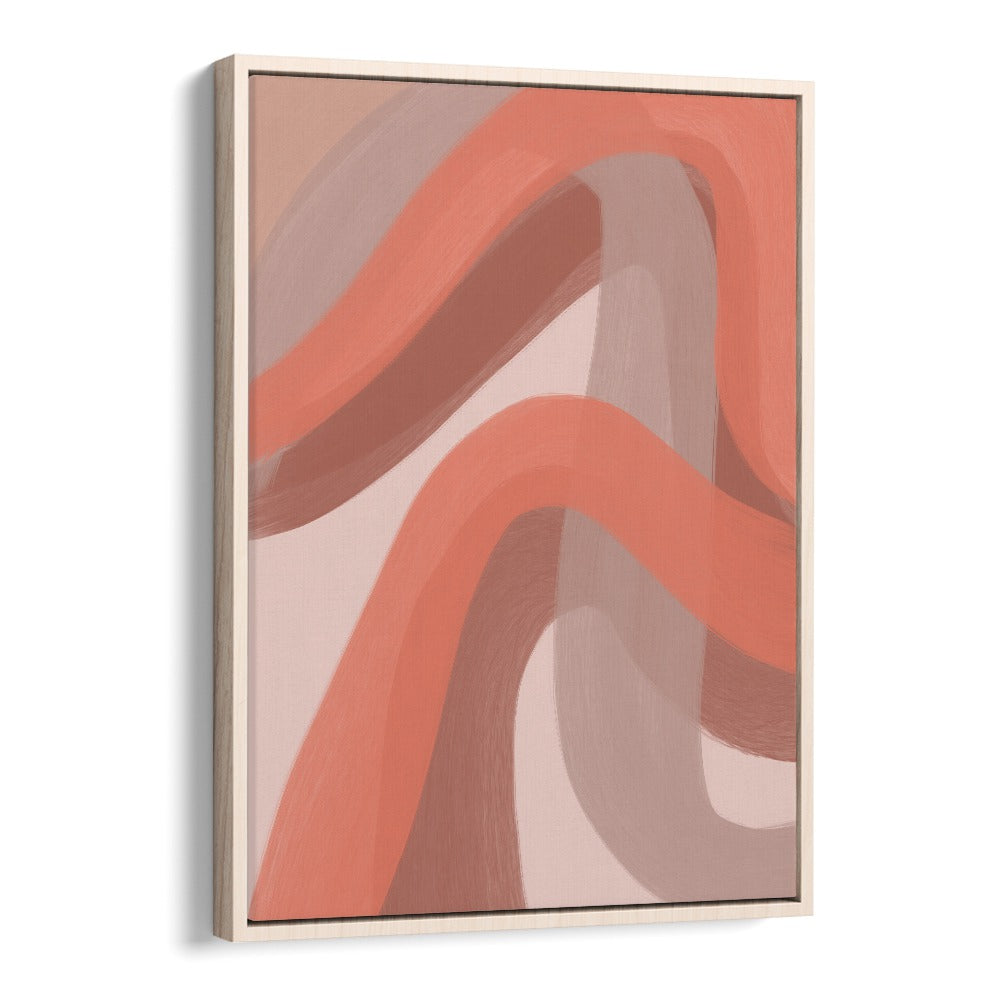 Coral III by yopie studio abstract art paintings in Oak Wood Floater Frame