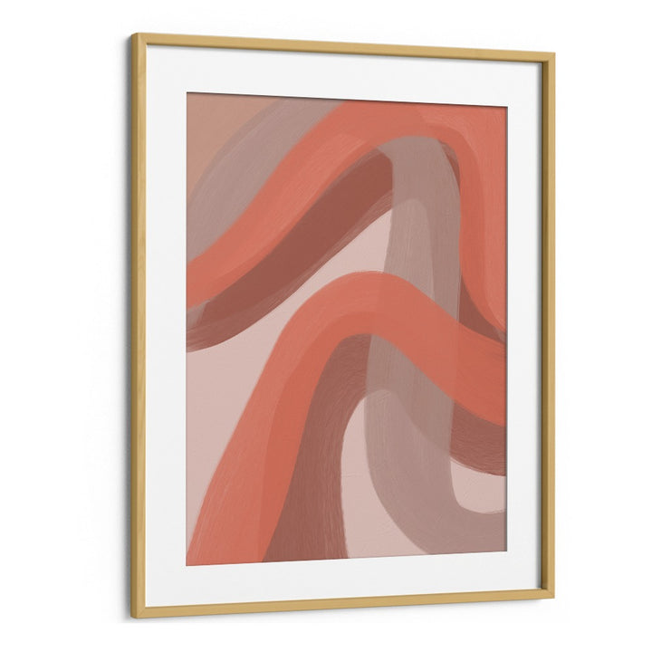 Coral III by yopie studio abstract art paintings in Oak Wood Frame With Mount