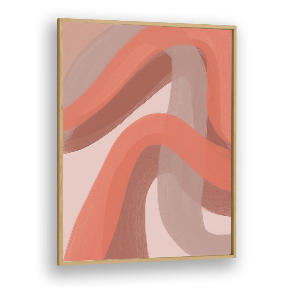 Coral III by yopie studio abstract art paintings in Oak Wood Plain Frame