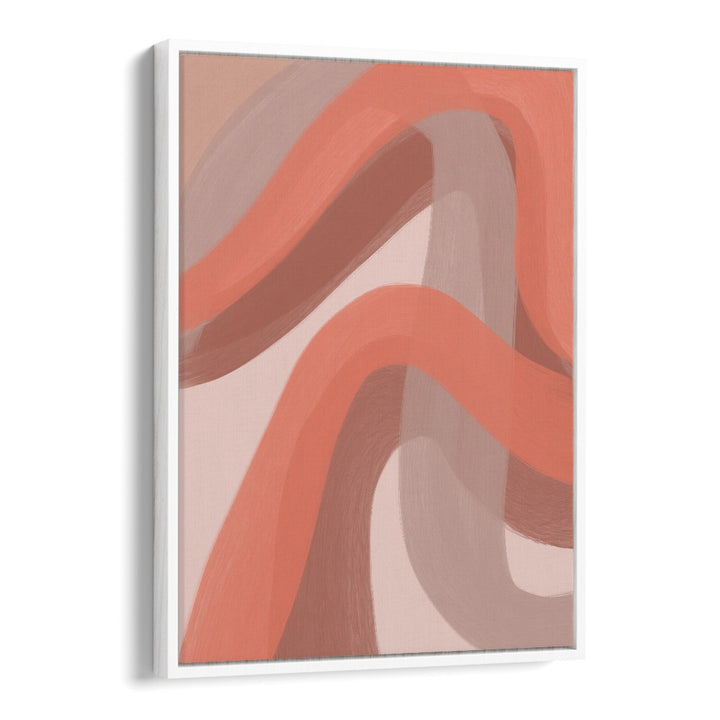 Coral III by yopie studio abstract art paintings in White Floater Frame