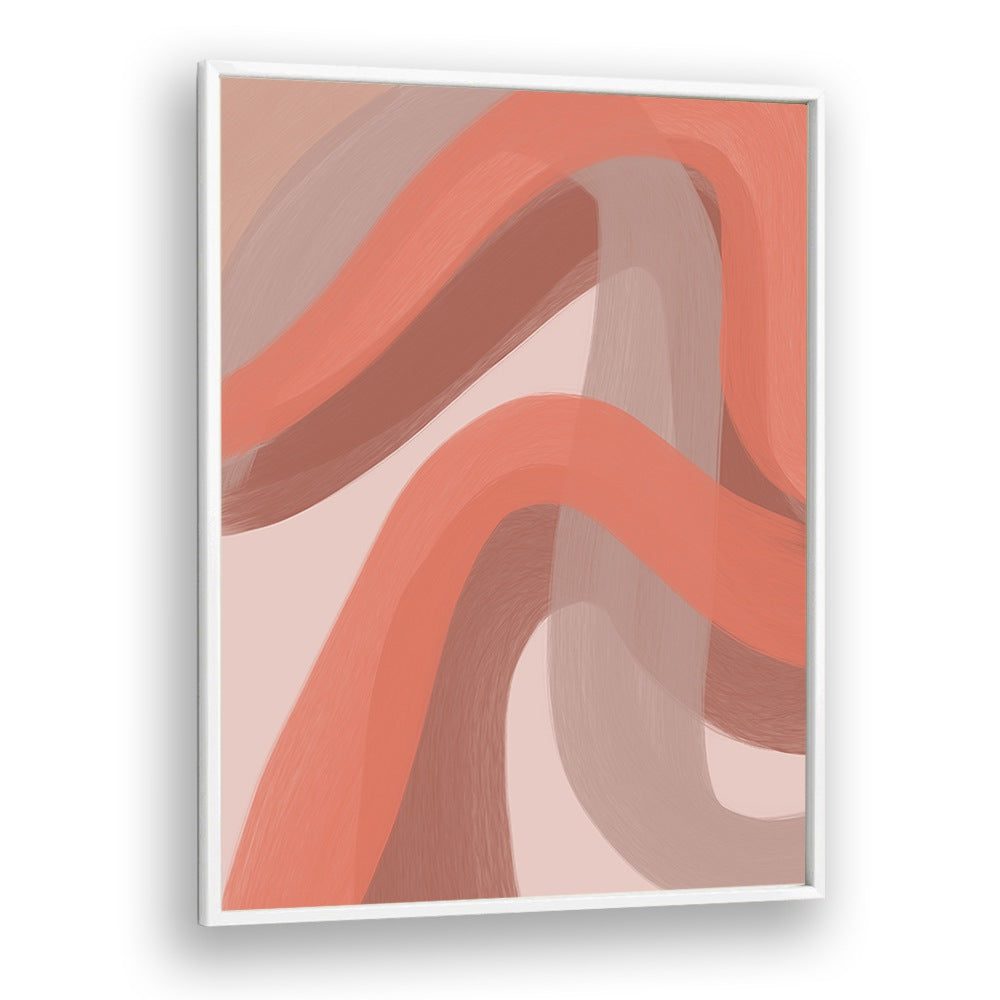 Coral III by yopie studio abstract art paintings in White Plain Frame