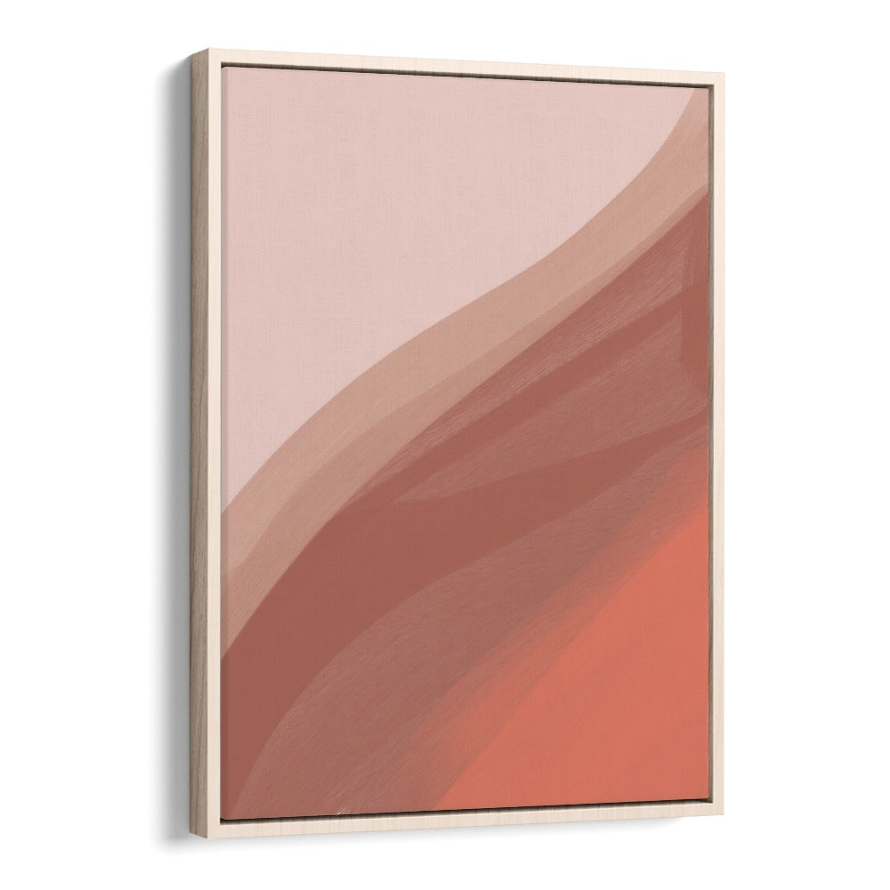 Coral IV by yopie studio abstract art paintings in Oak Wood Floater Frame