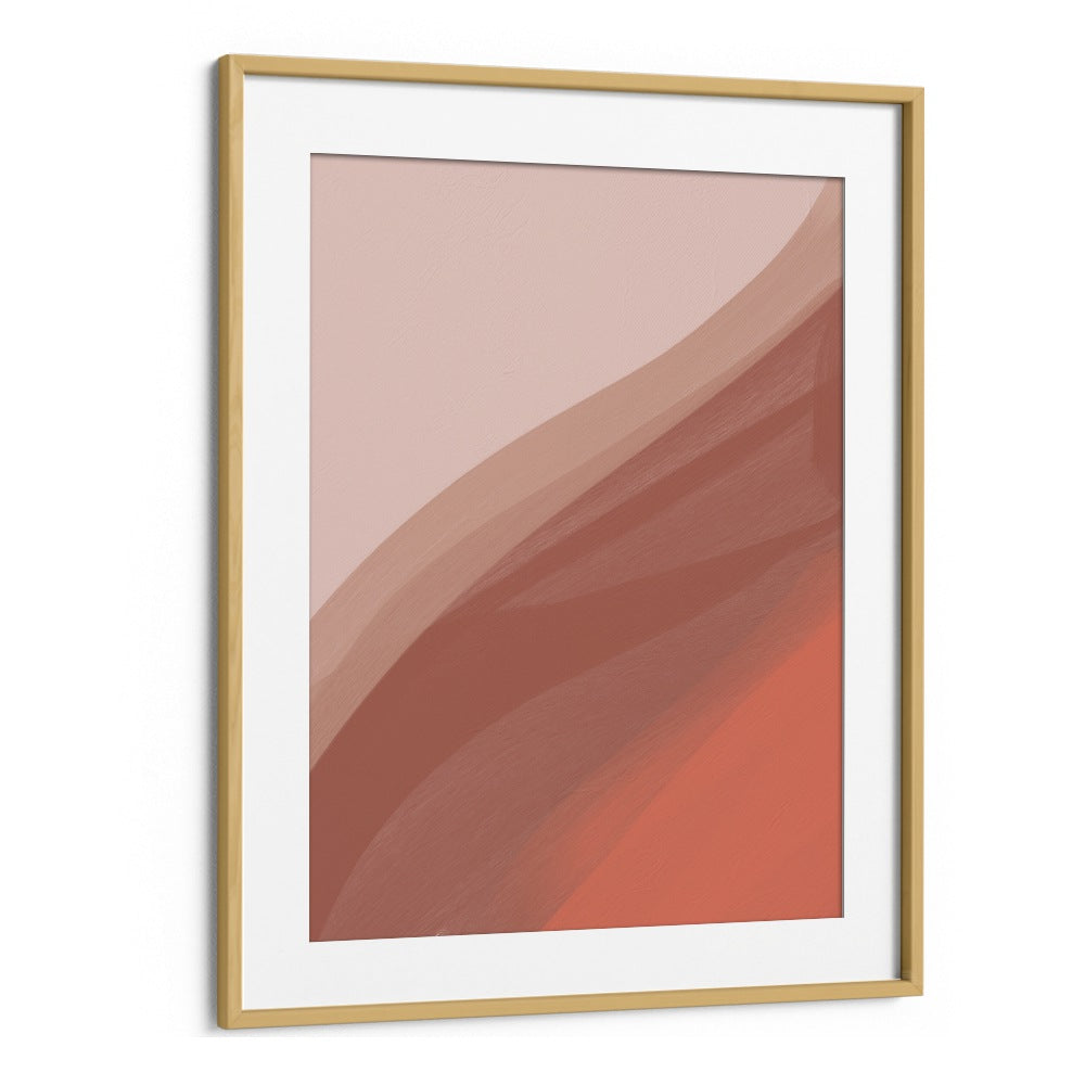 Coral IV by yopie studio abstract art paintings in Oak Wood Frame With Mount