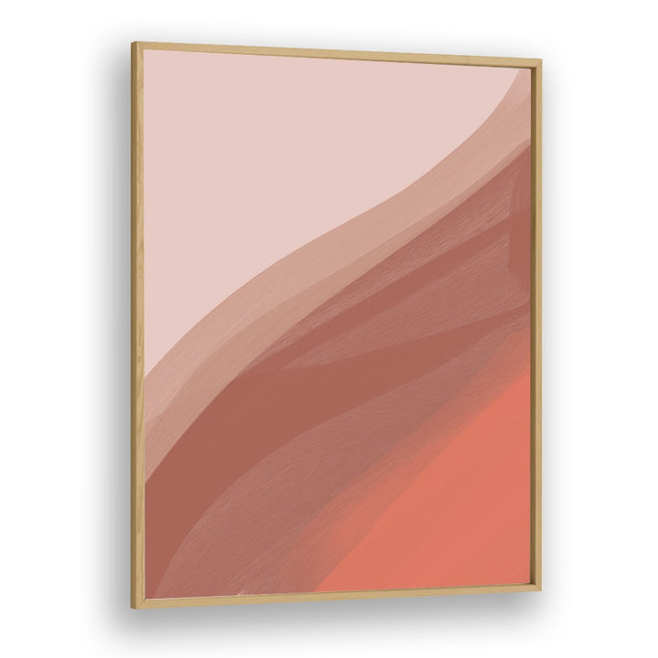 Coral IV by yopie studio abstract art paintings in Oak Wood Plain Frame