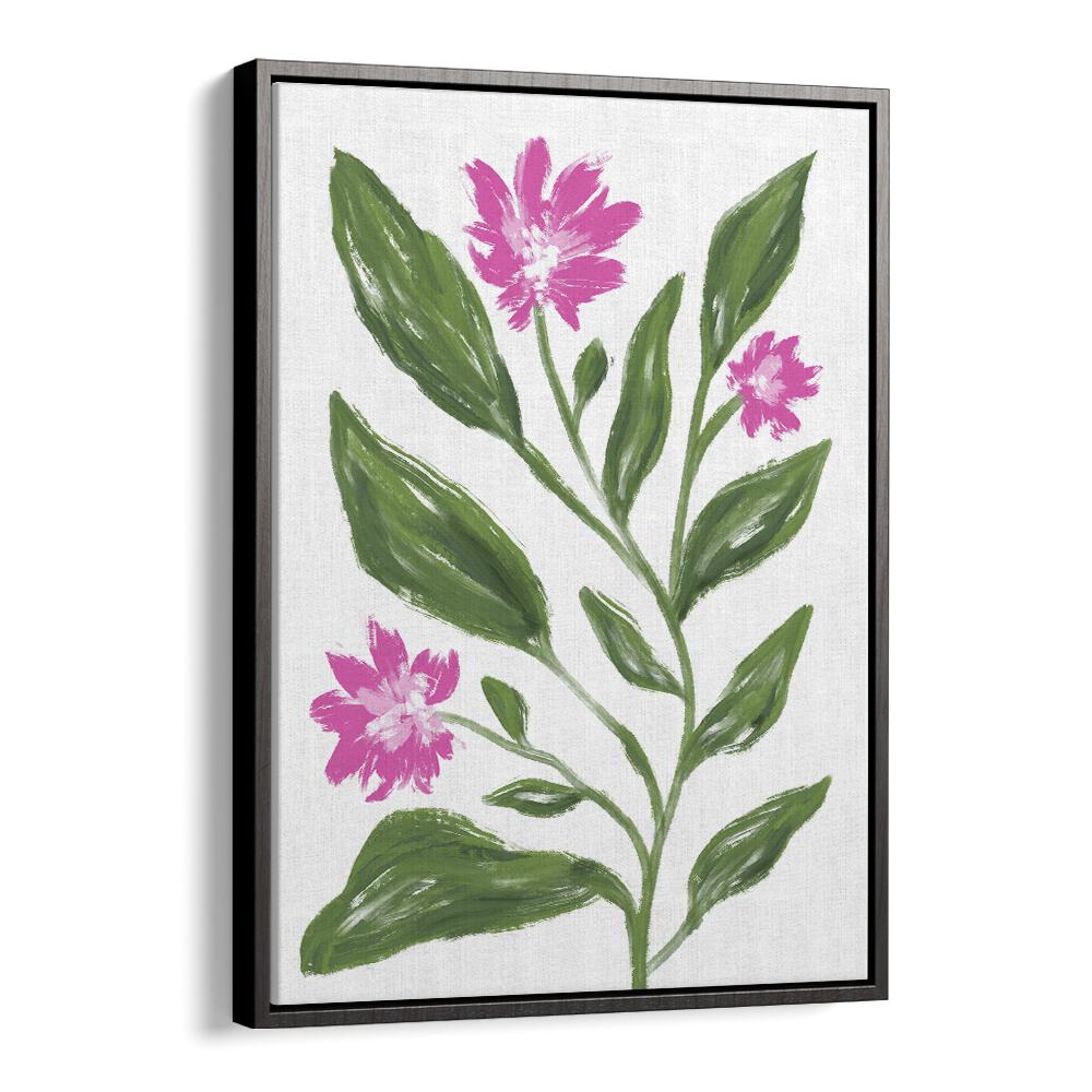 Corn Flower by Martina Botanical Art Prints in Black Floater Frame