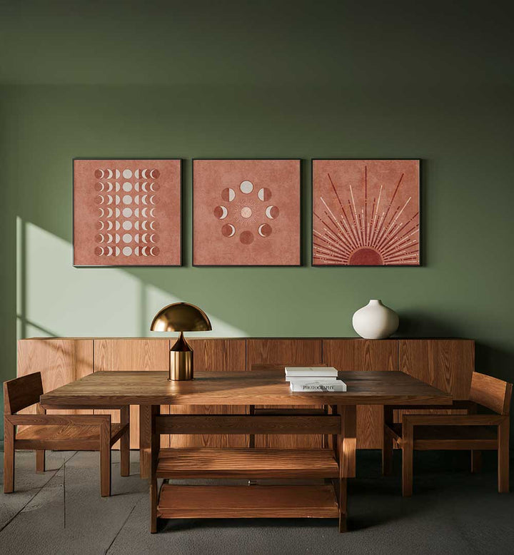 COSMIC DAWN , SET OF 3 PAINTINGS