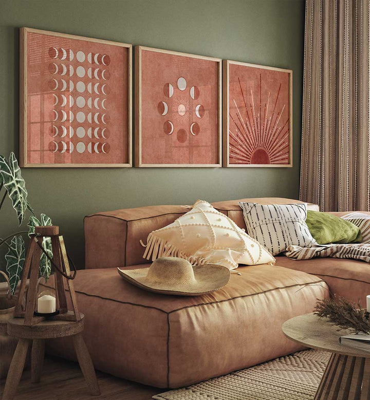 COSMIC DAWN , SET OF 3 PAINTINGS