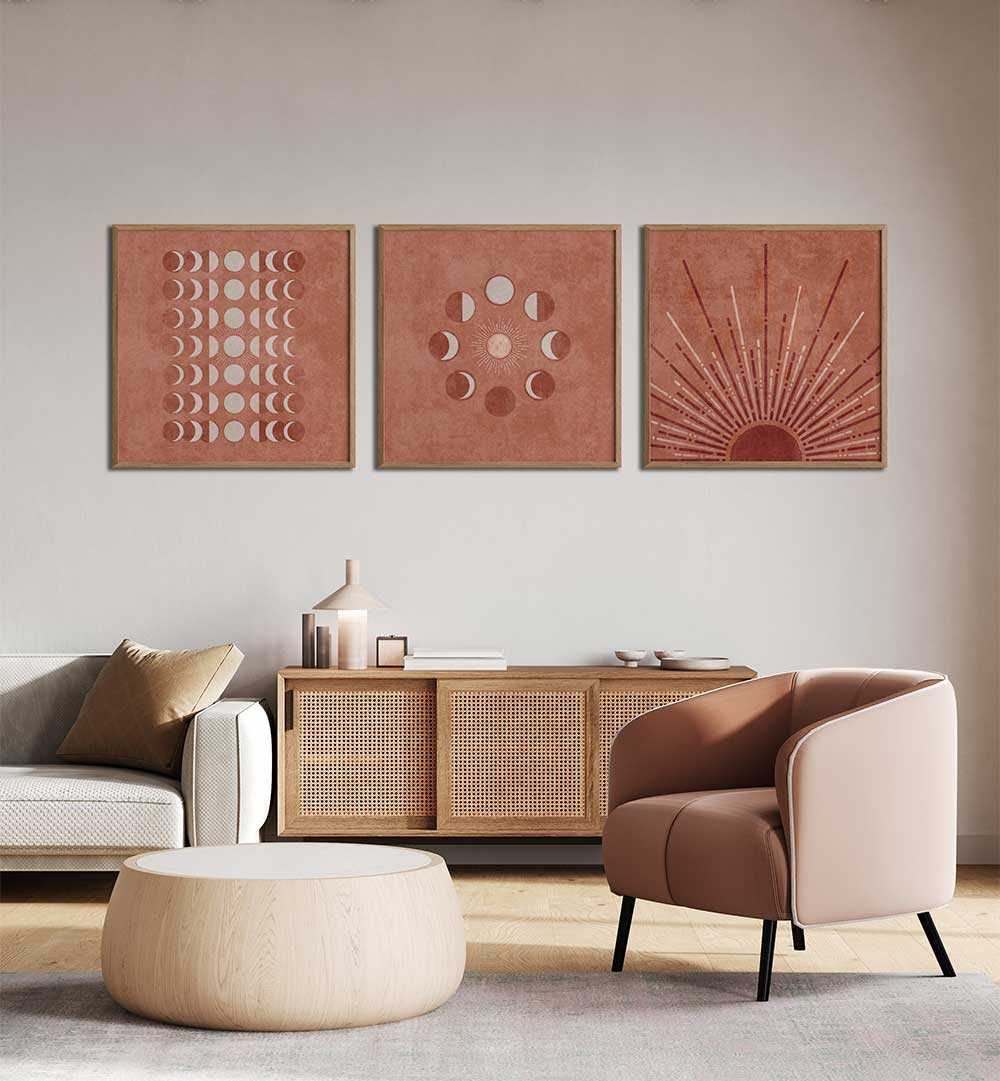 COSMIC DAWN , SET OF 3 PAINTINGS