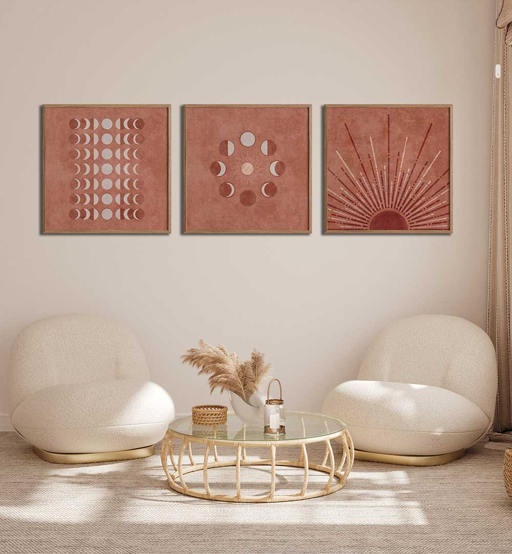 COSMIC DAWN , SET OF 3 PAINTINGS