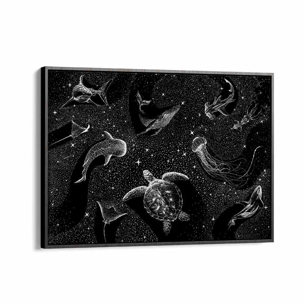 Cosmic Ocean Black Version By Aliriza Cakir Surreal Paintings Surreal Art in Black Floater Frame