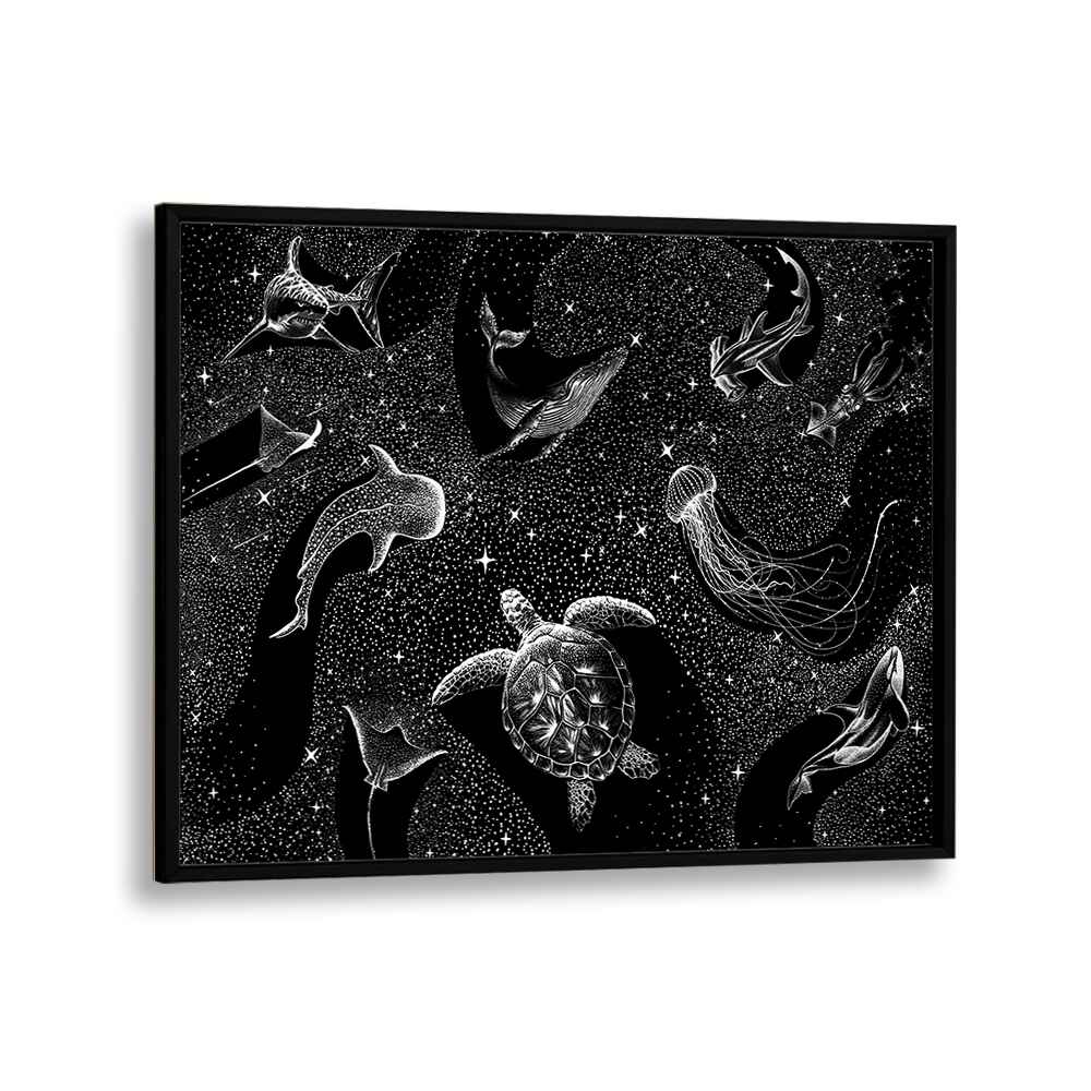 Cosmic Ocean Black Version By Aliriza Cakir Surreal Paintings Surreal Art in Black Plain Frame