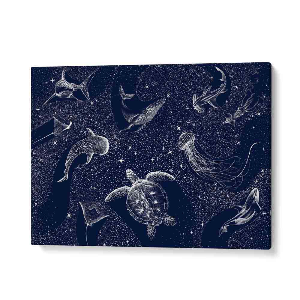 Explore the depths of imagination with COSMIC OCEAN III, SURREAL ART PRINTS by Aliriza Çakir, showcasing marine wonders.