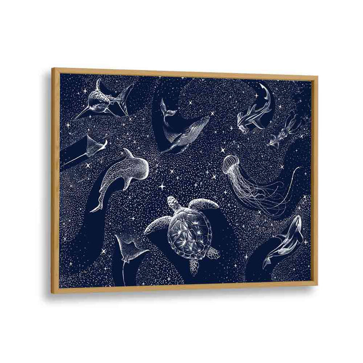 COSMIC OCEAN III, SURREAL ART PRINTS features enchanting sea life in a cosmic setting, designed by Aliriza Çakir.