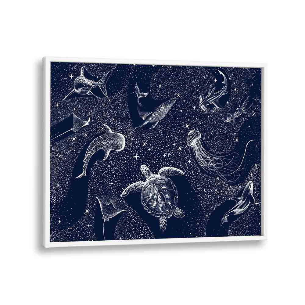 COSMIC OCEAN III, SURREAL ART PRINTS features enchanting underwater life in a cosmic setting by Aliriza Çakir.