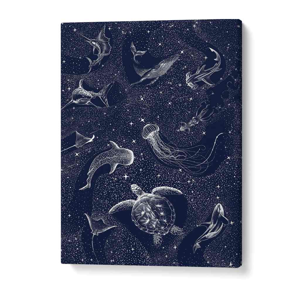 Explore the mesmerizing depths of "COSMIC OCEAN II, SURREAL ART PRINTS" by Aliriza Çakir, blending ocean and cosmos.
