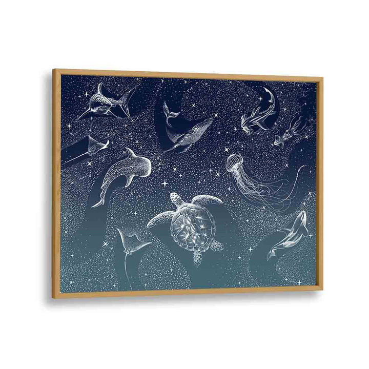 Explore the COSMIC OCEAN TURQUOISE GRAD, SURREAL ART PRINTS by Aliriza Çakir, showcasing an ethereal underwater scene.