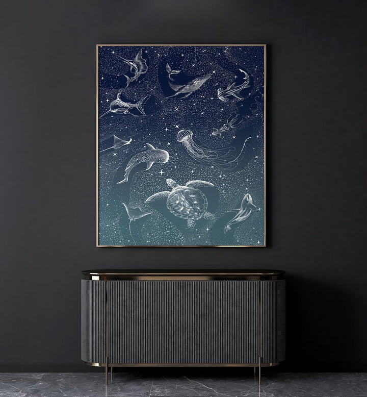 Explore the COSMIC OCEAN TURQUOISE GRAD II, SURREAL ART PRINTS by Aliriza Çakır, showcasing dreamlike ocean imagery.