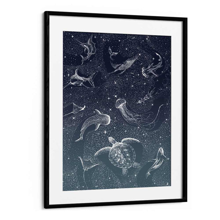 Surreal art prints featuring COSMIC OCEAN TURQUOISE GRAD II by Aliriza Çakır, framed and ready to enchant.